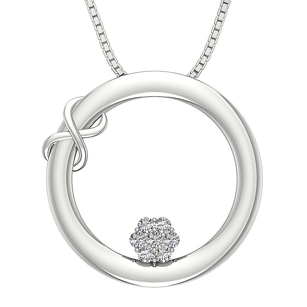Genuine Diamonds SI1/I1 G 0.30 Carat Circle Shape Pendants 14k/18k Solid Gold