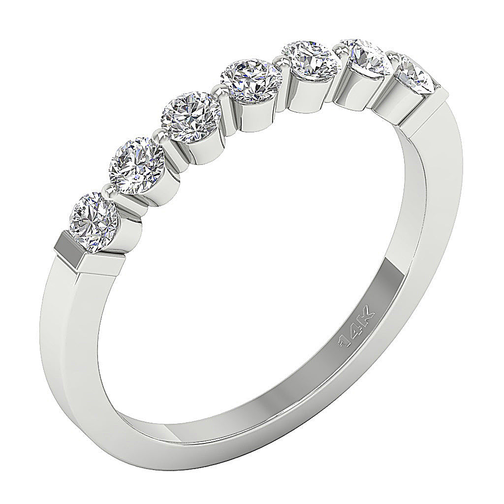 14K Solid Gold Engagement Ring Round Diamond I1 G 0.75 Ct Pave Set