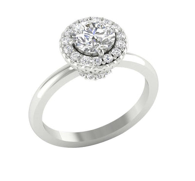 I1 G 1.40 Ct Genuine Diamond 14k Solid Gold Solitaire Designer Wedding Ring