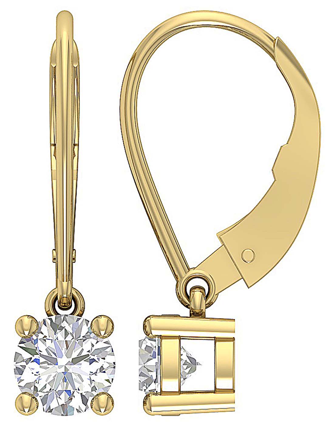 The Tucker 14K White Yellow Rose Gold Natural Diamond Solitaire Stud Earring 5.80 MM