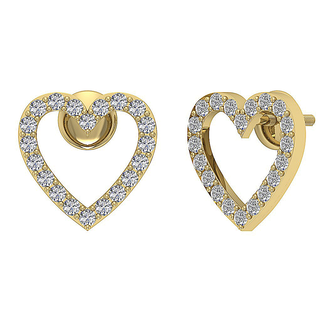 14kYellowGoldDesignerHeartEarring