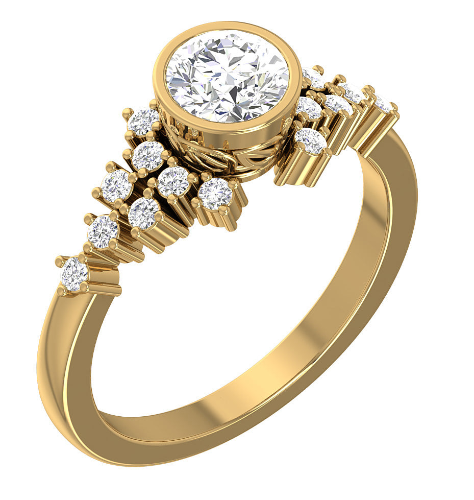 Classic Solitaire Engagement Ring 14K Gold Natural Diamond SI1 G 1.10 Carat 7.70 MM