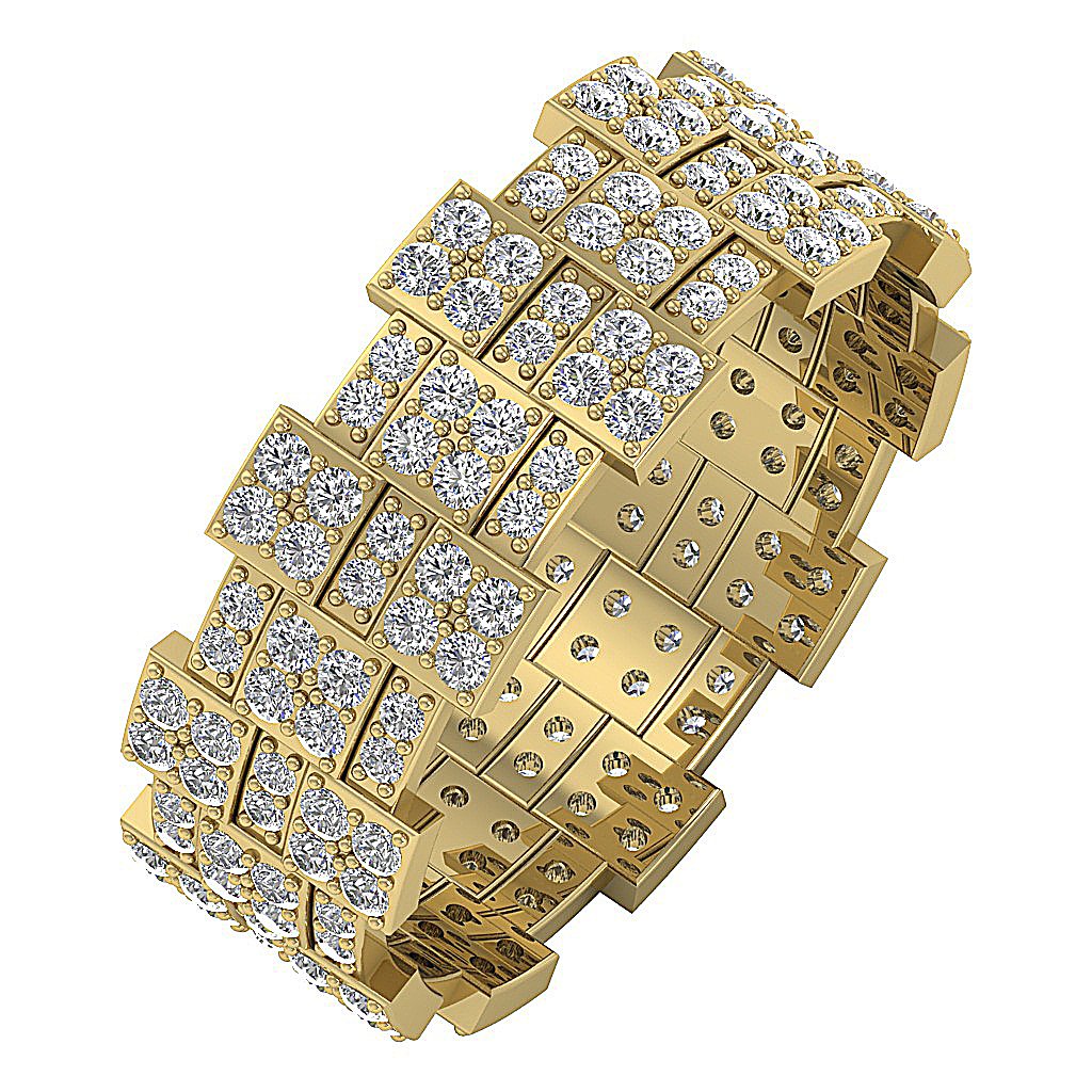 SI1 G 1.75 Ct Genuine Diamond 14k Solid Gold Vintage Engagement Eternity Ring