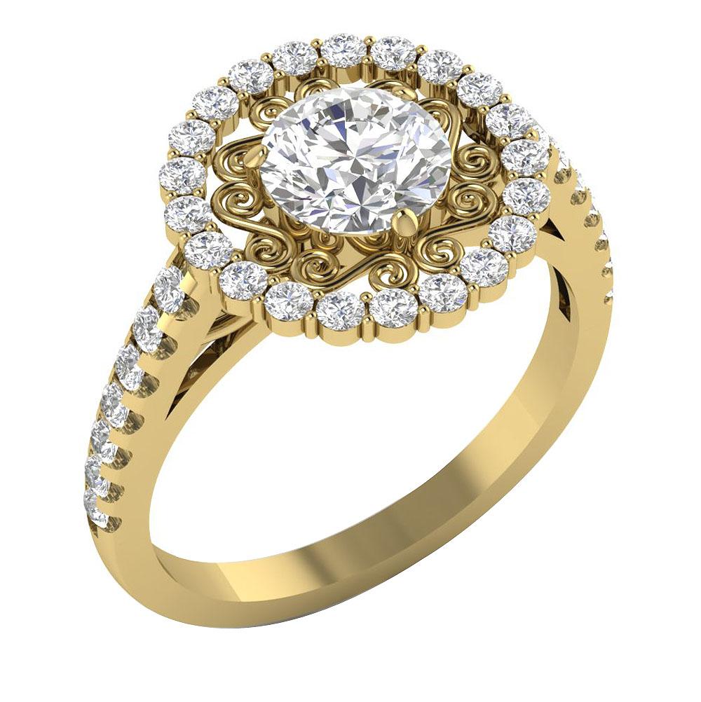 Designer Solitaire Engagement Ring Natural Diamond I1 G 1.75 Ct 14k White Yellow Rose Gold Prong Set