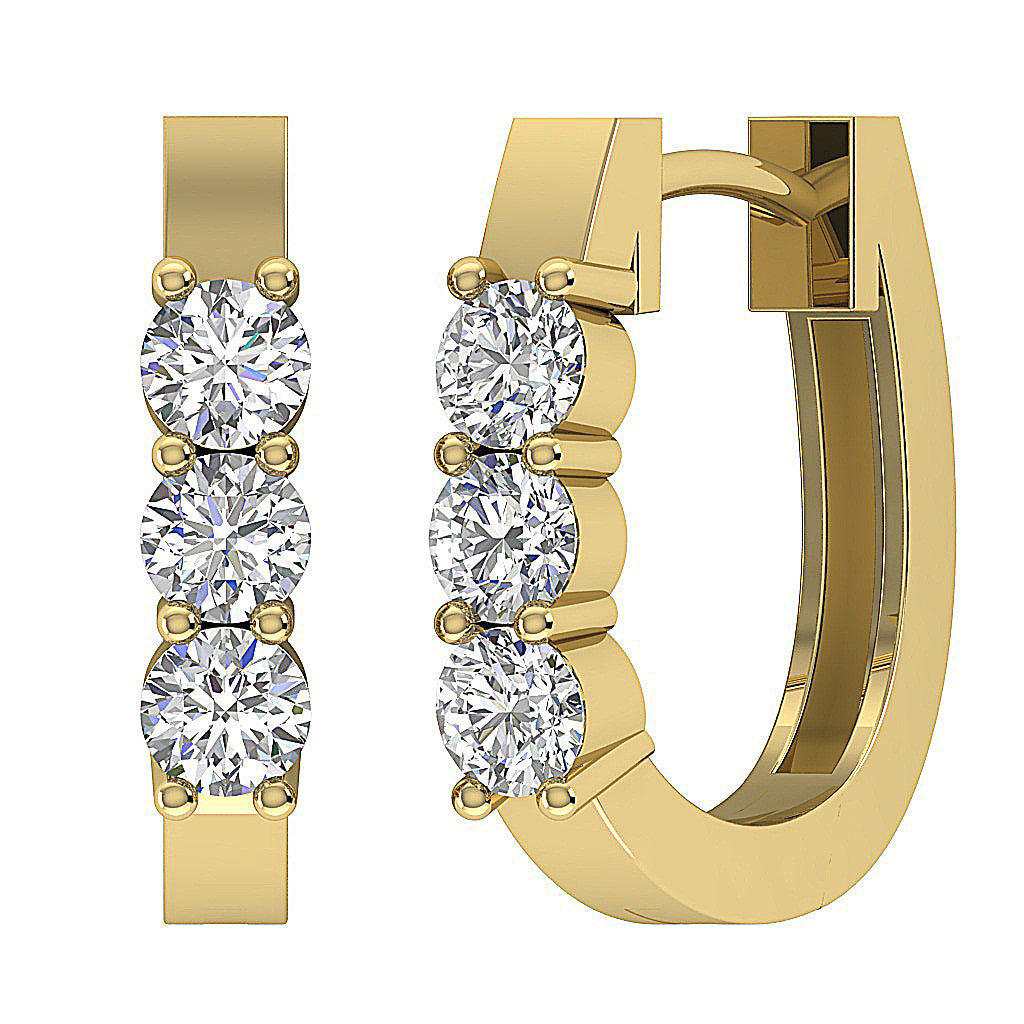 14kYellowGoldDesignerHoopsAntiqueEarring