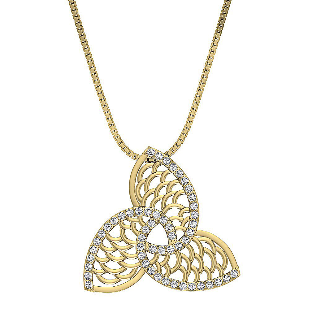 14k/18k Solid Gold Round Diamond SI1/I1 G 0.55 Carat Vintage Fashion Pendants