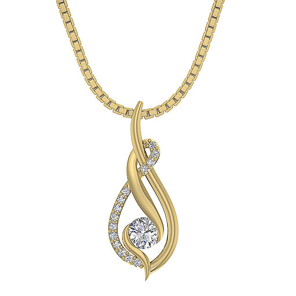 SI1/I1 G 0.50 Carat Vintage Fashion Pendants 14k/18k Solid Gold Round Diamond