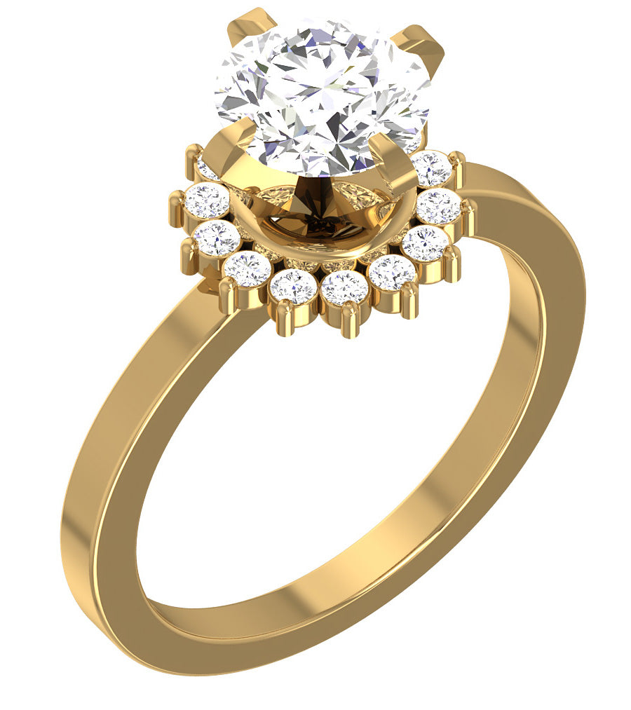 Designer Big Solitaire Engagement Ring I1 G 1.80 Carat Round Cut Diamond 14K Rose Gold