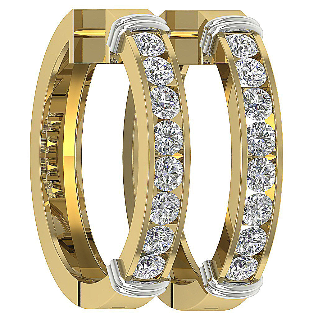 14kYellowGoldRoundCutDiamondHoopsEarring