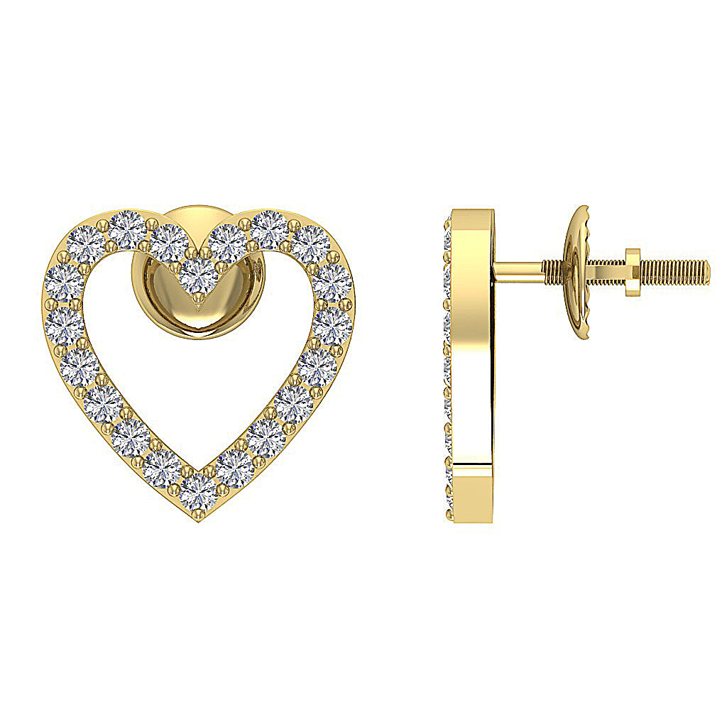 14kYellowGoldGenuineCutDiamondEarring