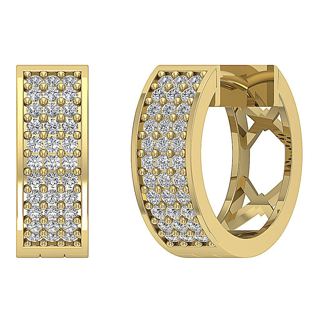 14kYellowGoldRoundDiamondHoopsEarring