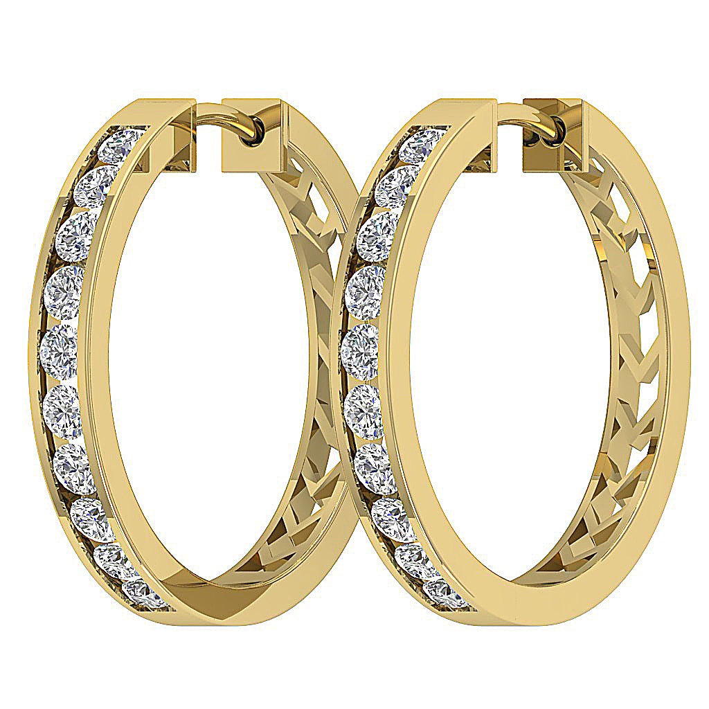 14kYellowGoldGenuineDiamondHoopsEarring
