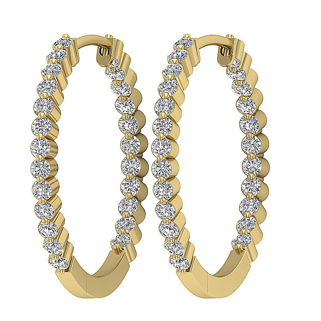 14kYellowGoldGenuineDiamondHoopsEarring
