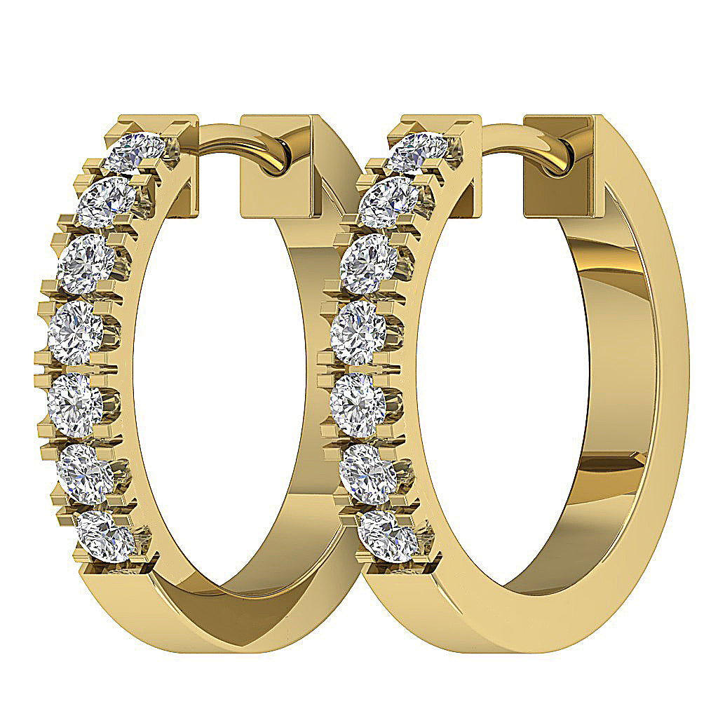 14kYellowGoldGenuineDiamondHoopsEarring