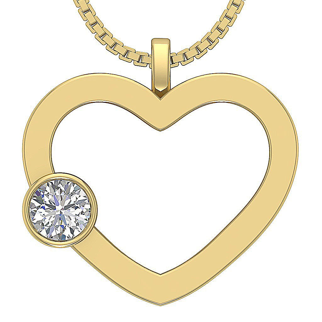 14kYellowGoldRoundDiamondPendant