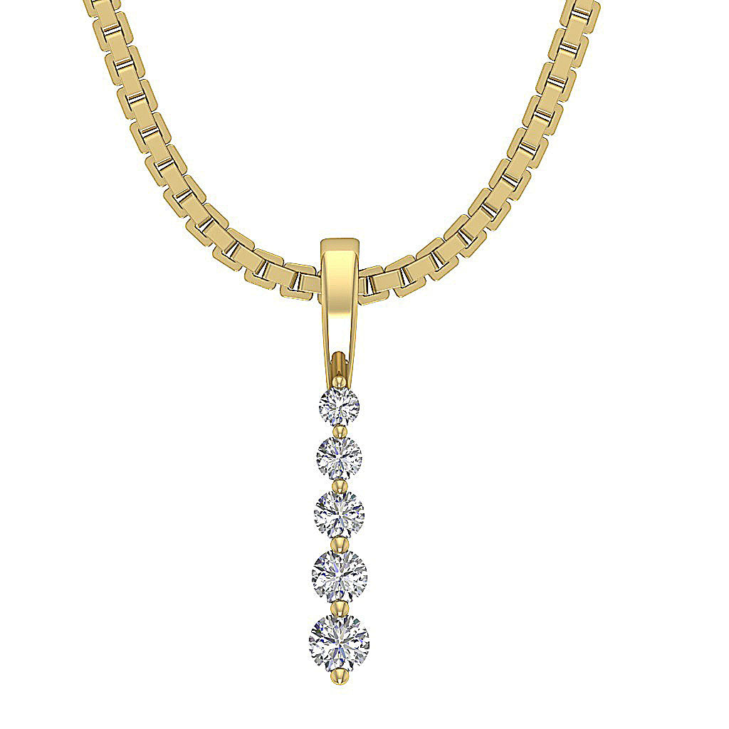 14kYellowGoldRoundDiamondPendant