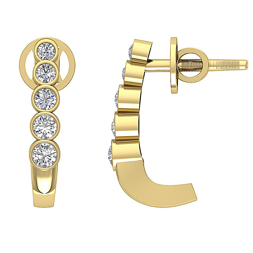 14kYellowGoldRoundCutDiamondEarring