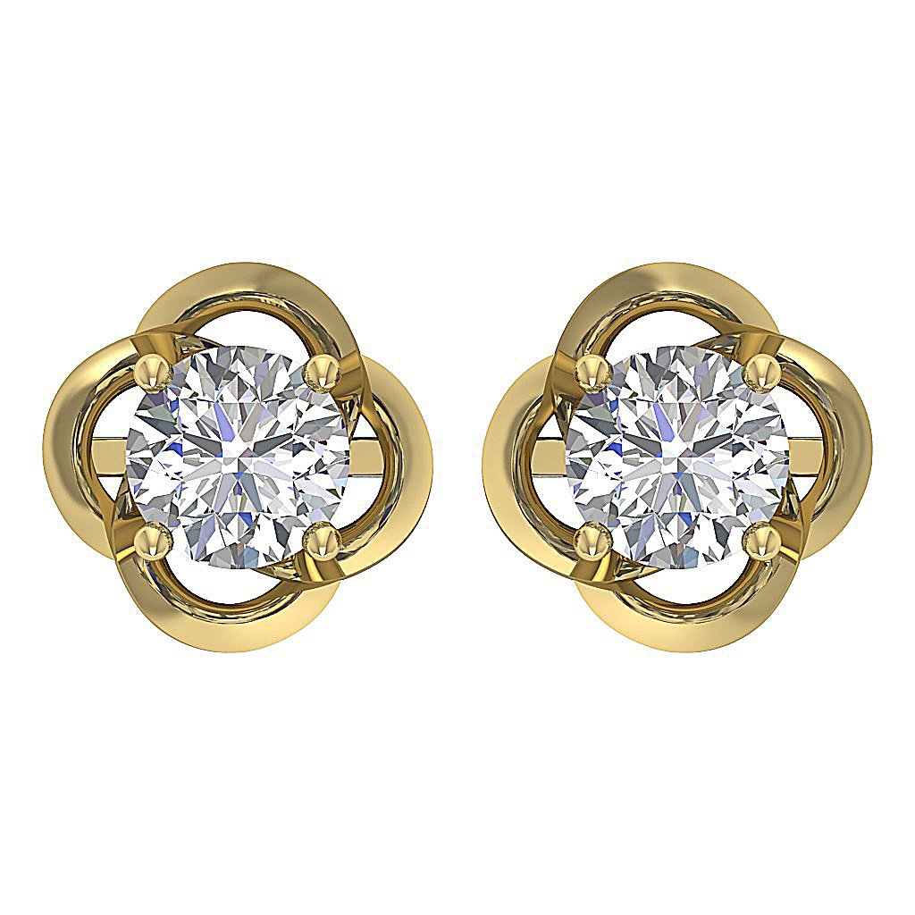 Round Diamond Solitaire Studs Anniversary Earring SI1/I1 G 1.50 Ct 18k/14k White Gold Prong Set