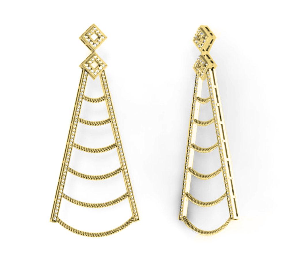 Prong Set Chandelier Engagement Earrings Natural Diamond SI1/I1 G 1.10 Ct 18k/14k White Yellow Rose Gold