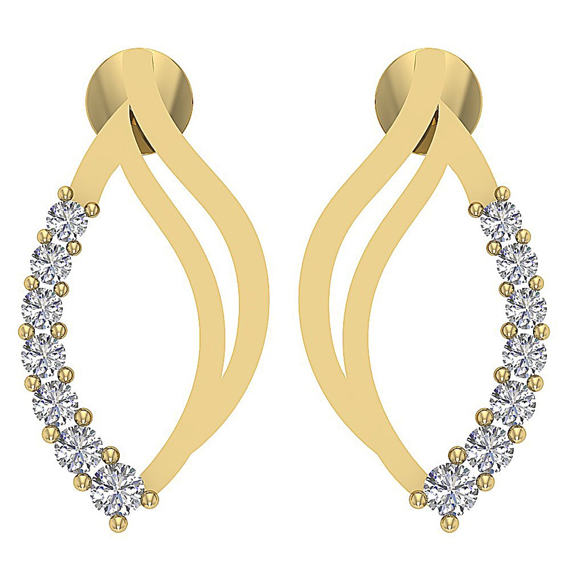 18k/14k Rose Gold Fashion Wedding Earrings Genuine Diamond SI1/I1 G 0.30 Ct Prong Set