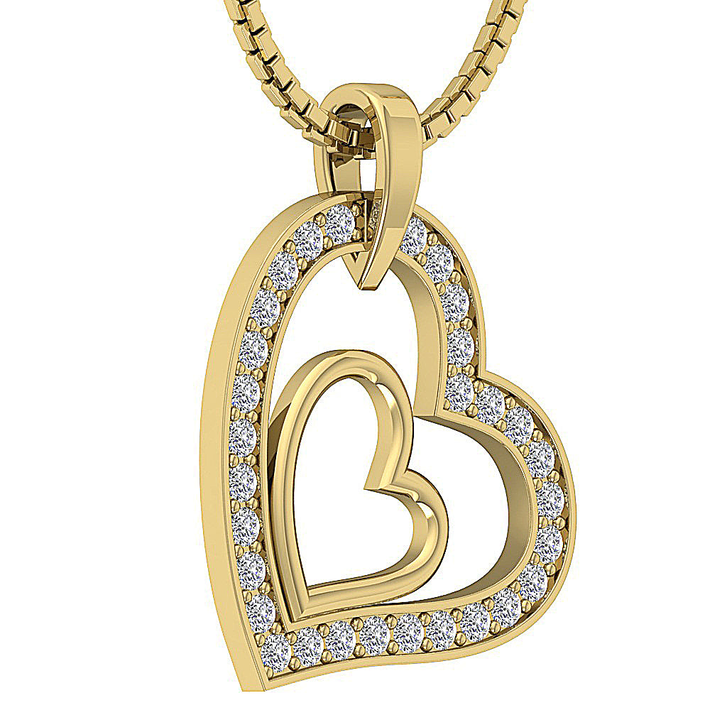 14kYellowGoldGenuineDiamondHeartPendant
