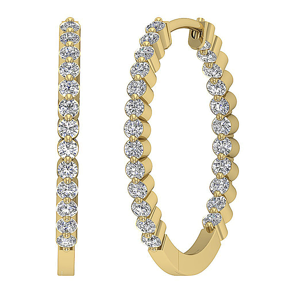 14kYellowGoldGenuineDiamondHoopsEarring