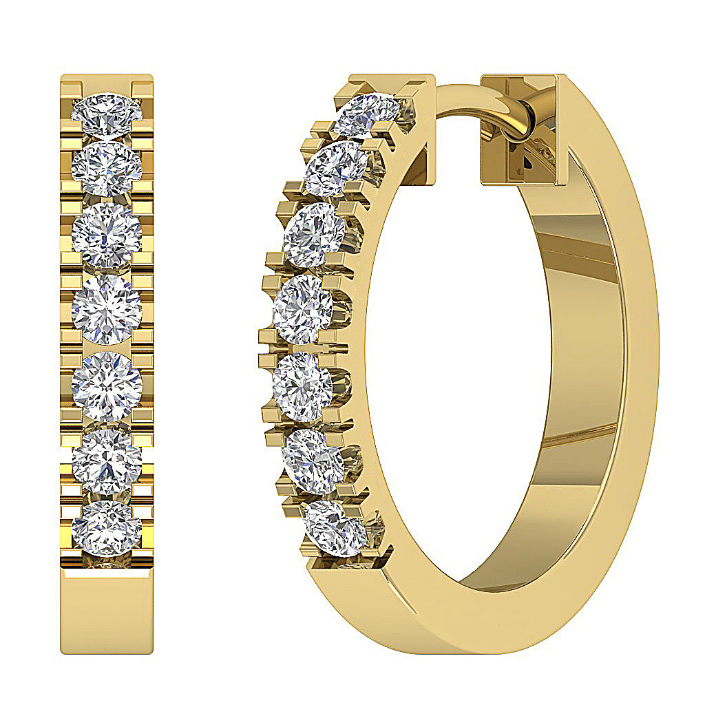 14kYellowGoldGenuineDiamondHoopsEarring