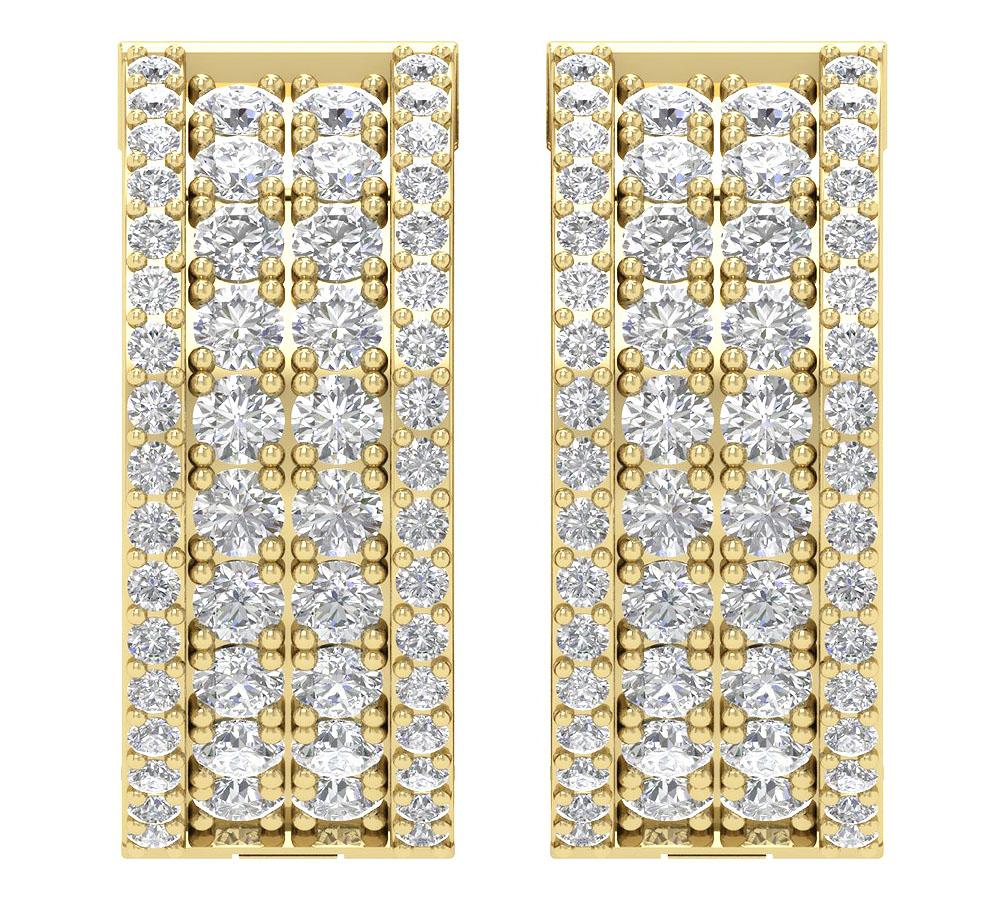 Prong Set Large Hoop Wedding Earrings Genuine Diamond VVS1/VS1/SI1/I1 2.50 Ct 18k/14k White Gold