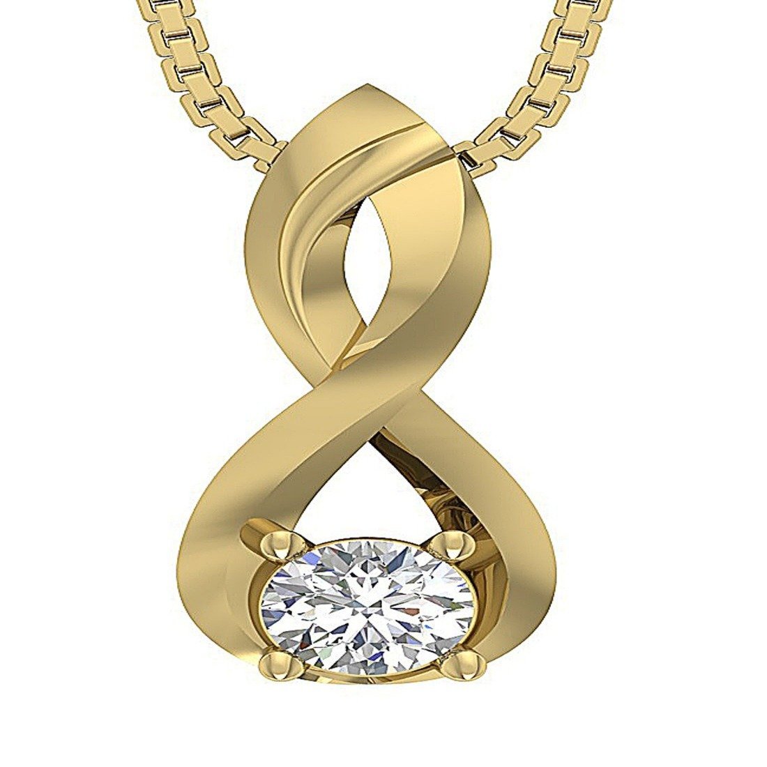 Vintage Solitaire Pendants VS1/SI1/I1 0.30 Ct Genuine Diamond 14k/18k Gold