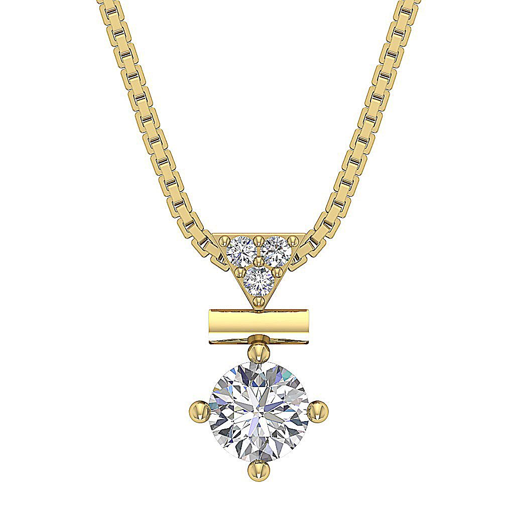 Designer Fashion Pendant SI1/I1 G 0.50 Carat Round Diamond 14k/18k Solid Gold