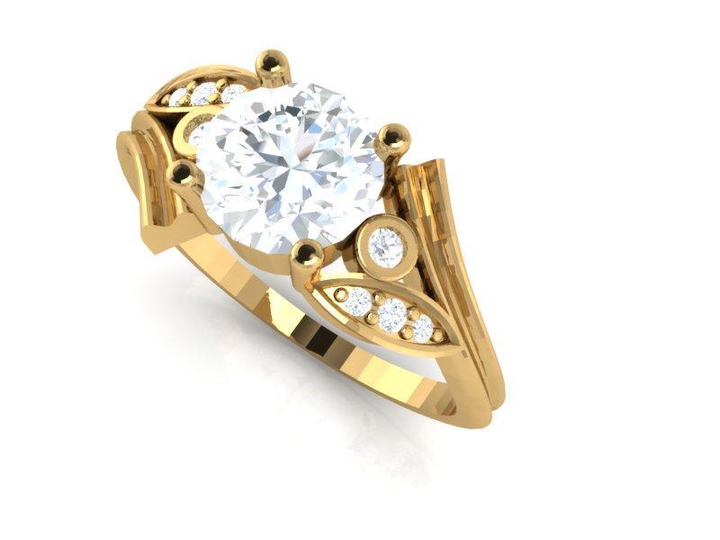 Vintage Solitaire Anniversary Ring Round Diamond I1 G 1.15 Carat 14k Solid Gold Prong Bezel Set