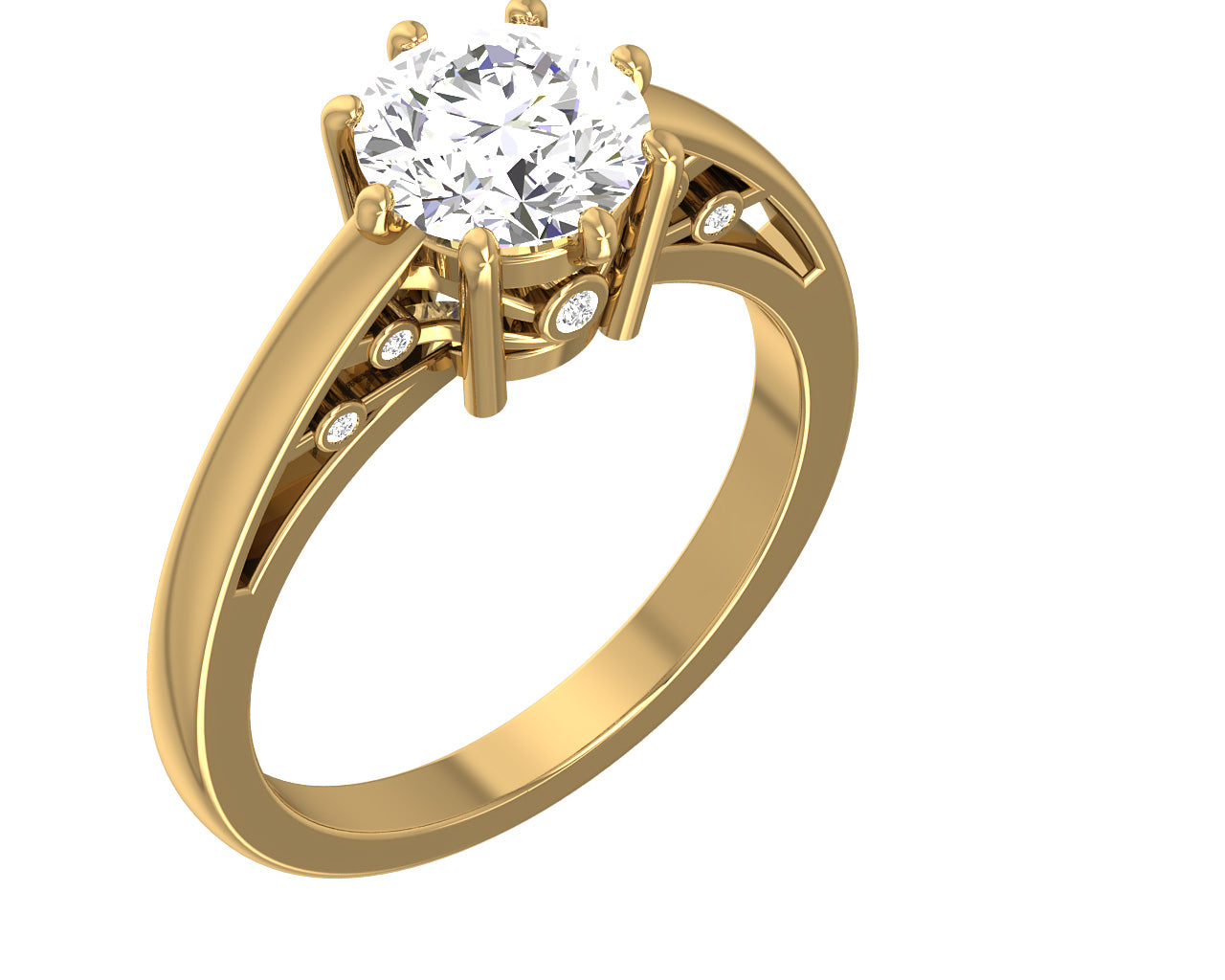 Big Solitaire Round Cut Diamond Engagement Ring I1 G 1.60 Carat 14K Solid Gold