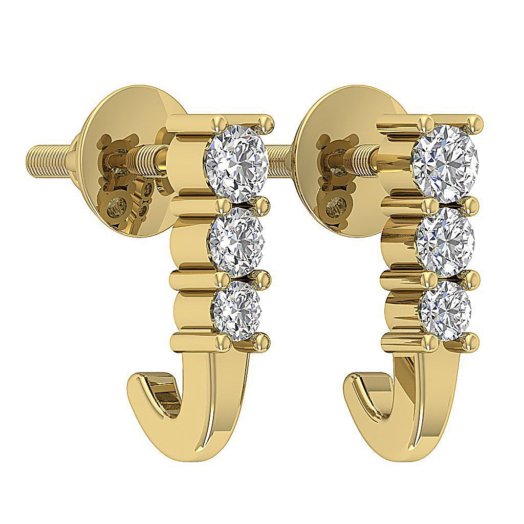 14kGoldNaturalDiamondScrewBackEarring