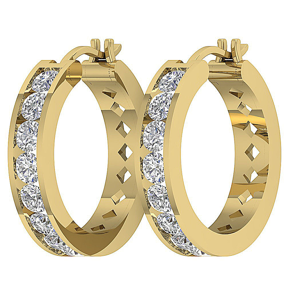 14kYellowGoldNaturalCutDiamondChannelSetEarring