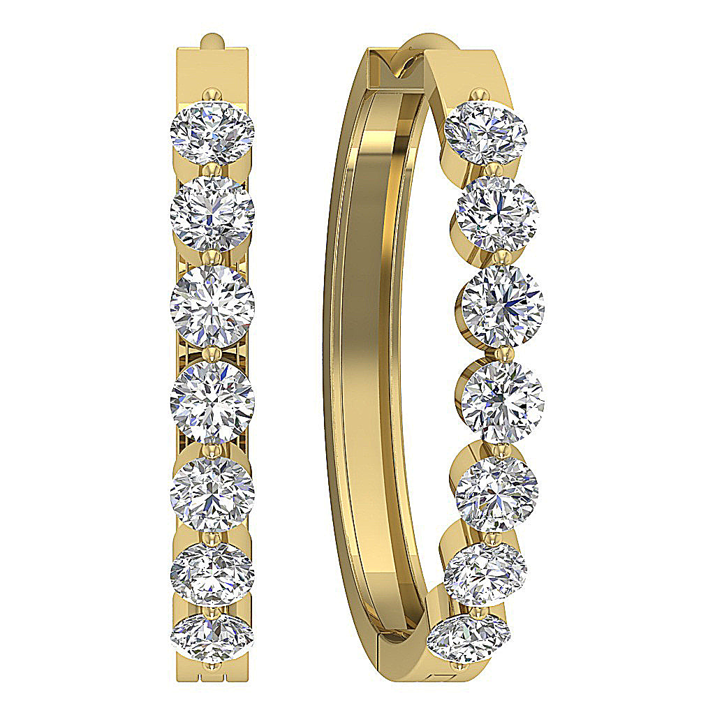 14kYellowGoldRoundCutDiamondUniqueEarring