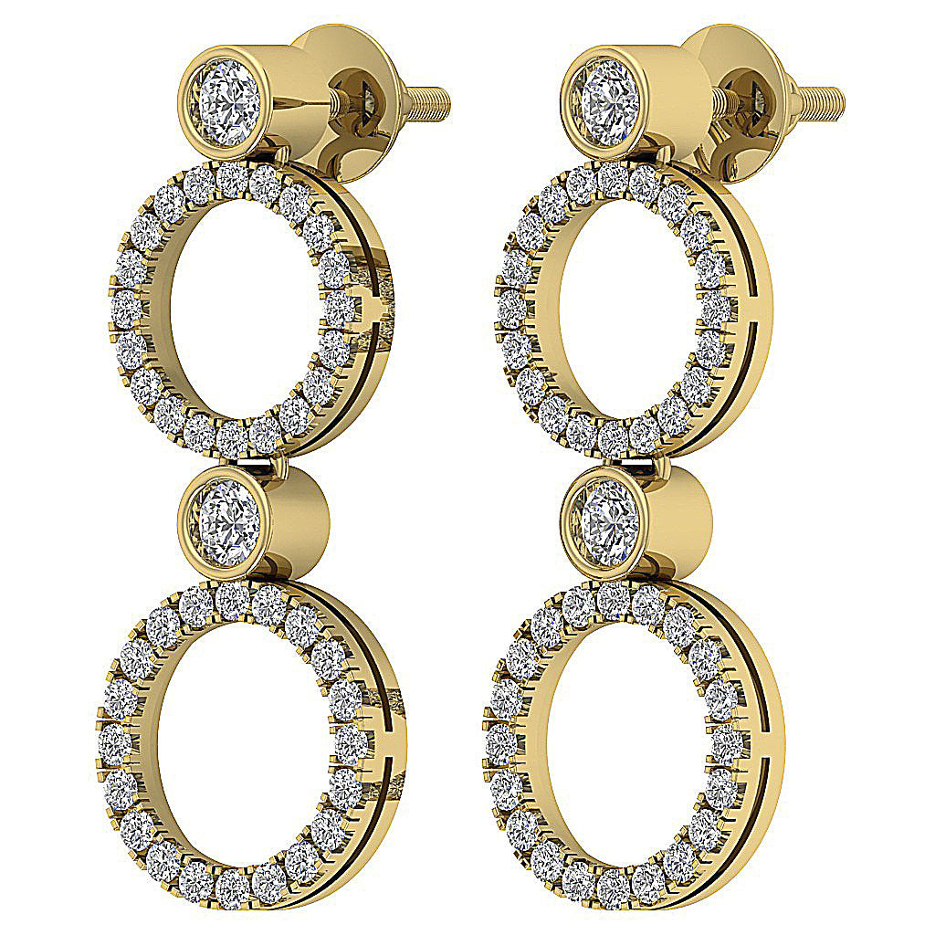 14kYellowGoldGenuineCutDiamondEarring