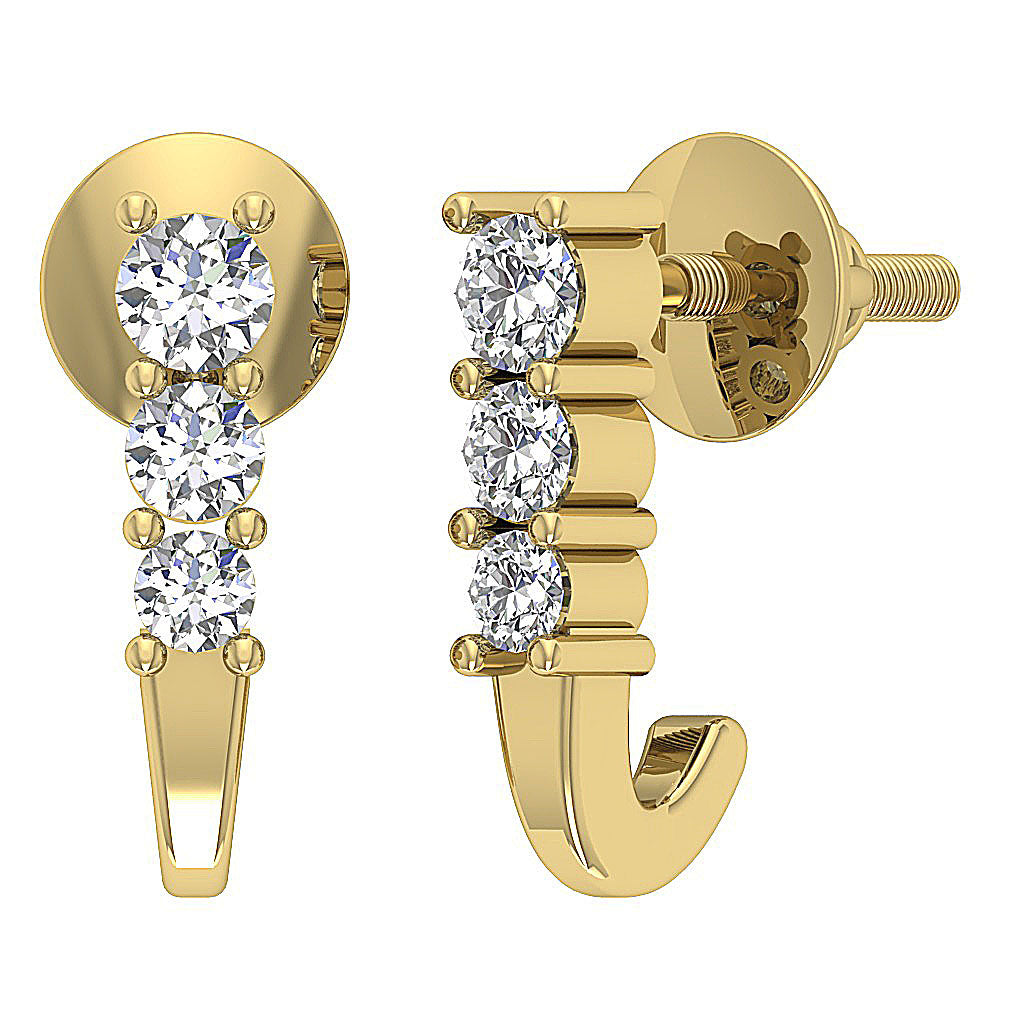 14kYellowGoldNaturalCutDiamondEarring