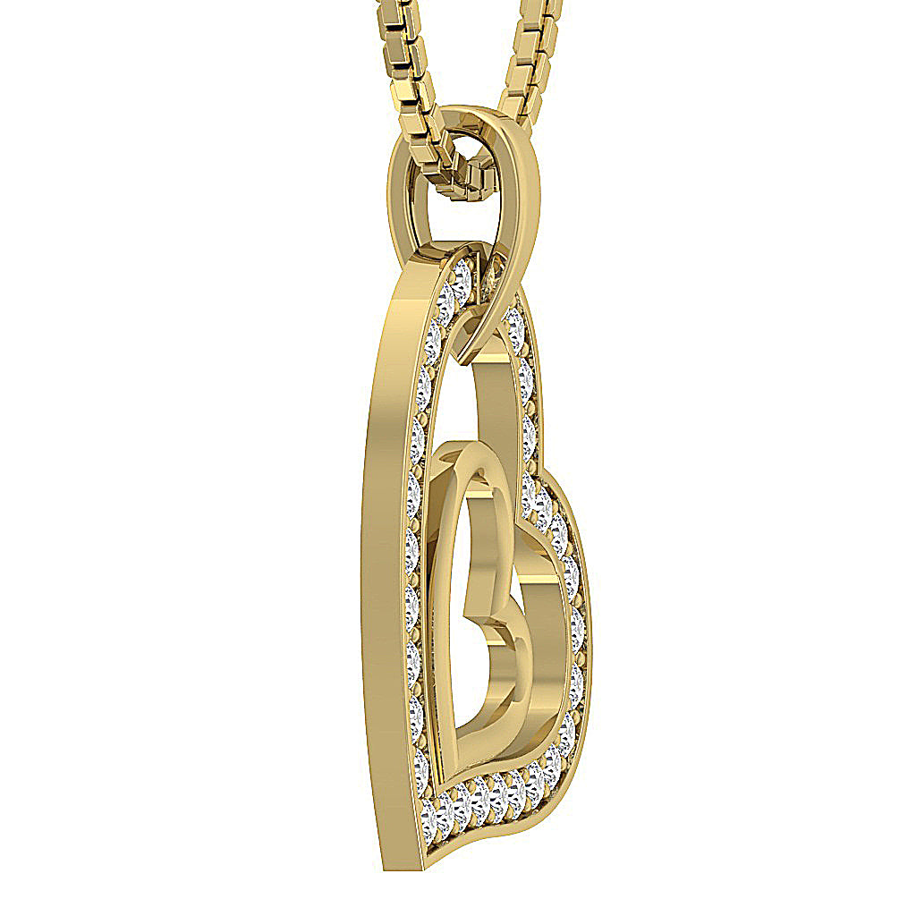 14kYellowGoldNaturalCutDiamondHeartPendant