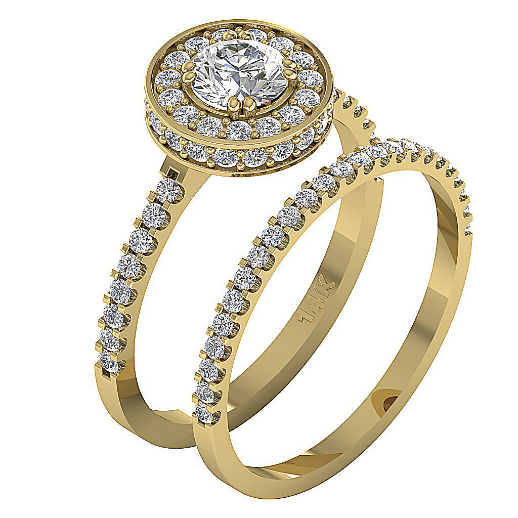 14kYellowGoldNaturalDiamondBridalRingSet