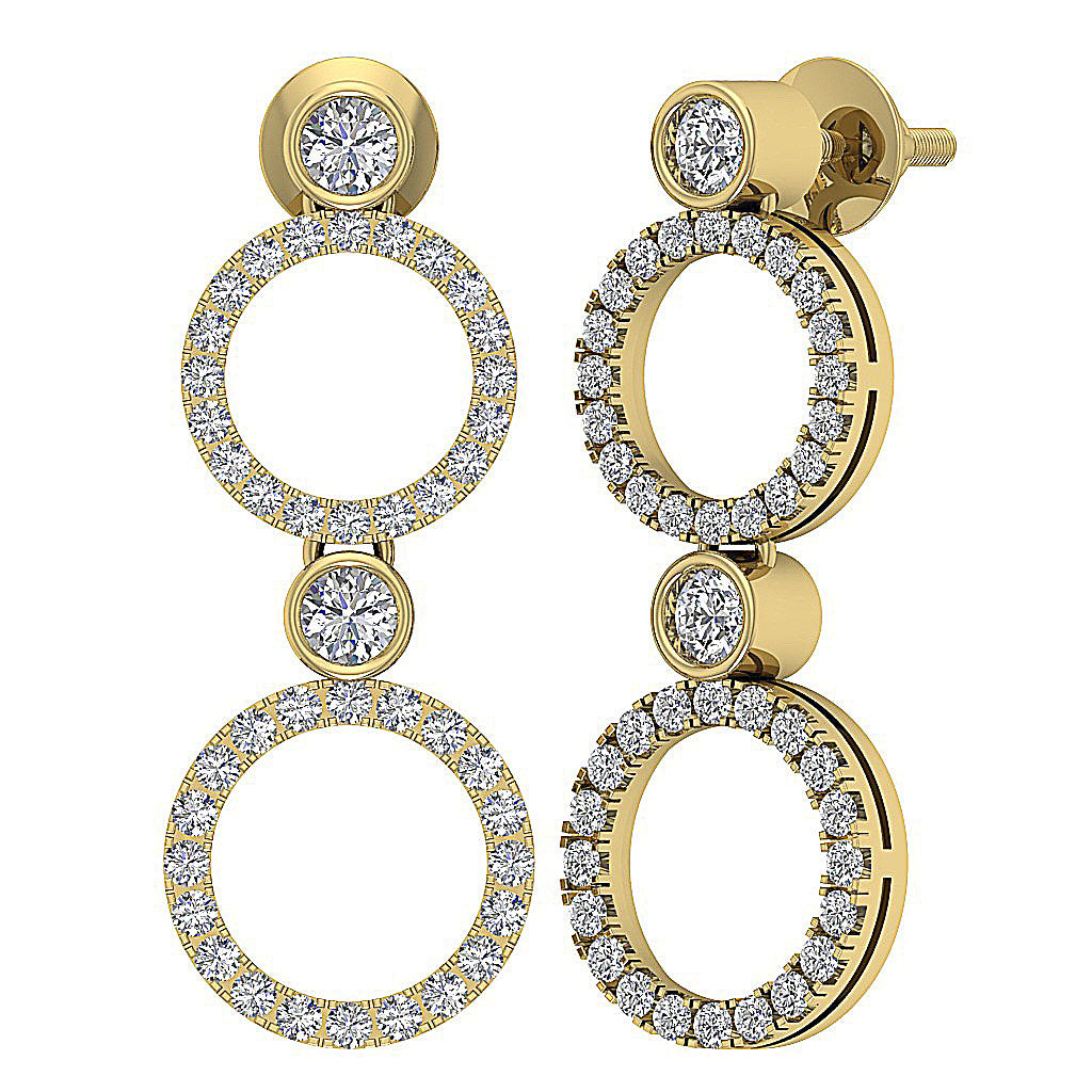 14kYellowGoldNaturalDiamondDangleEarring