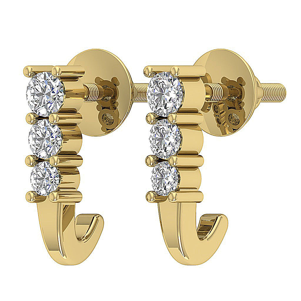 14kYellowGoldRoundDiamondEarringProngSet