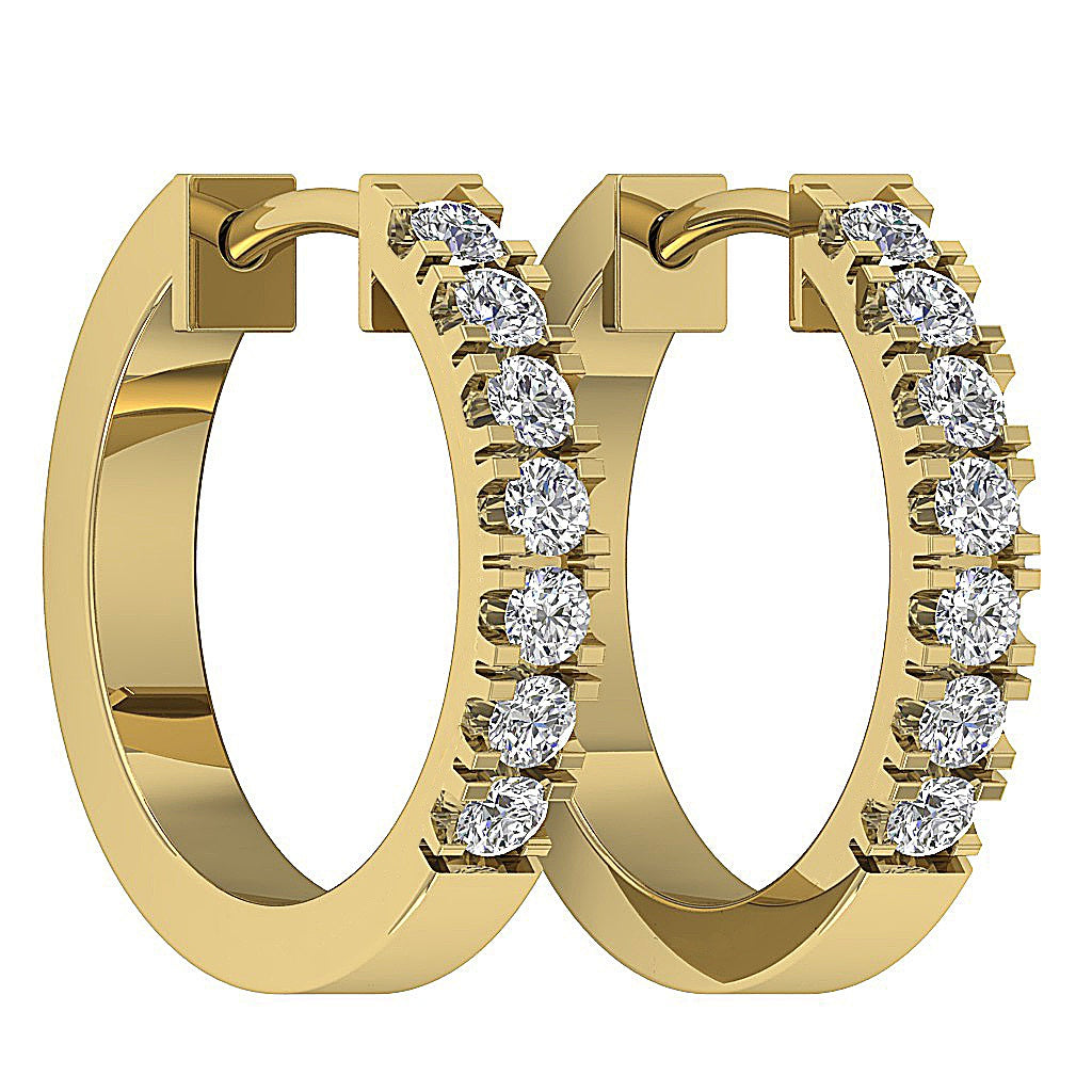 14kYellowGoldRoundCutDiamondHoopsEarring