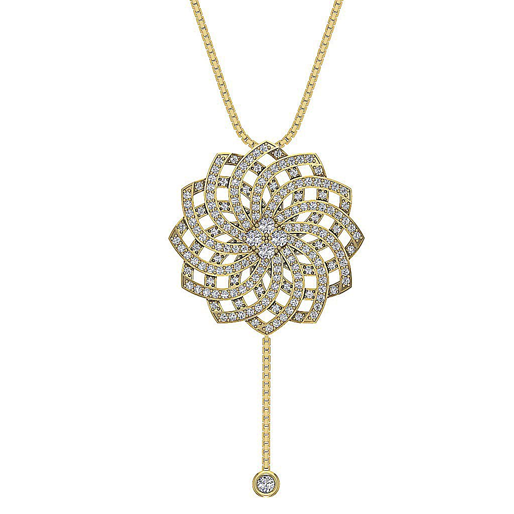 Round Diamond 14k/18k Solid Gold Designer Fashion Pendant SI1/I1 G 1.10 Carat