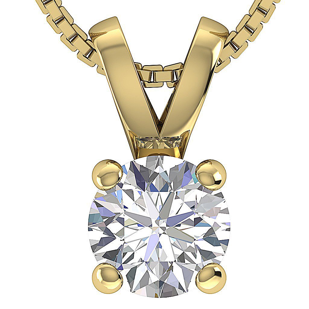 Genuine Diamond SI1/I1 G 0.70 Ct Designer Solitaire Pendant 14k/18k Solid Gold