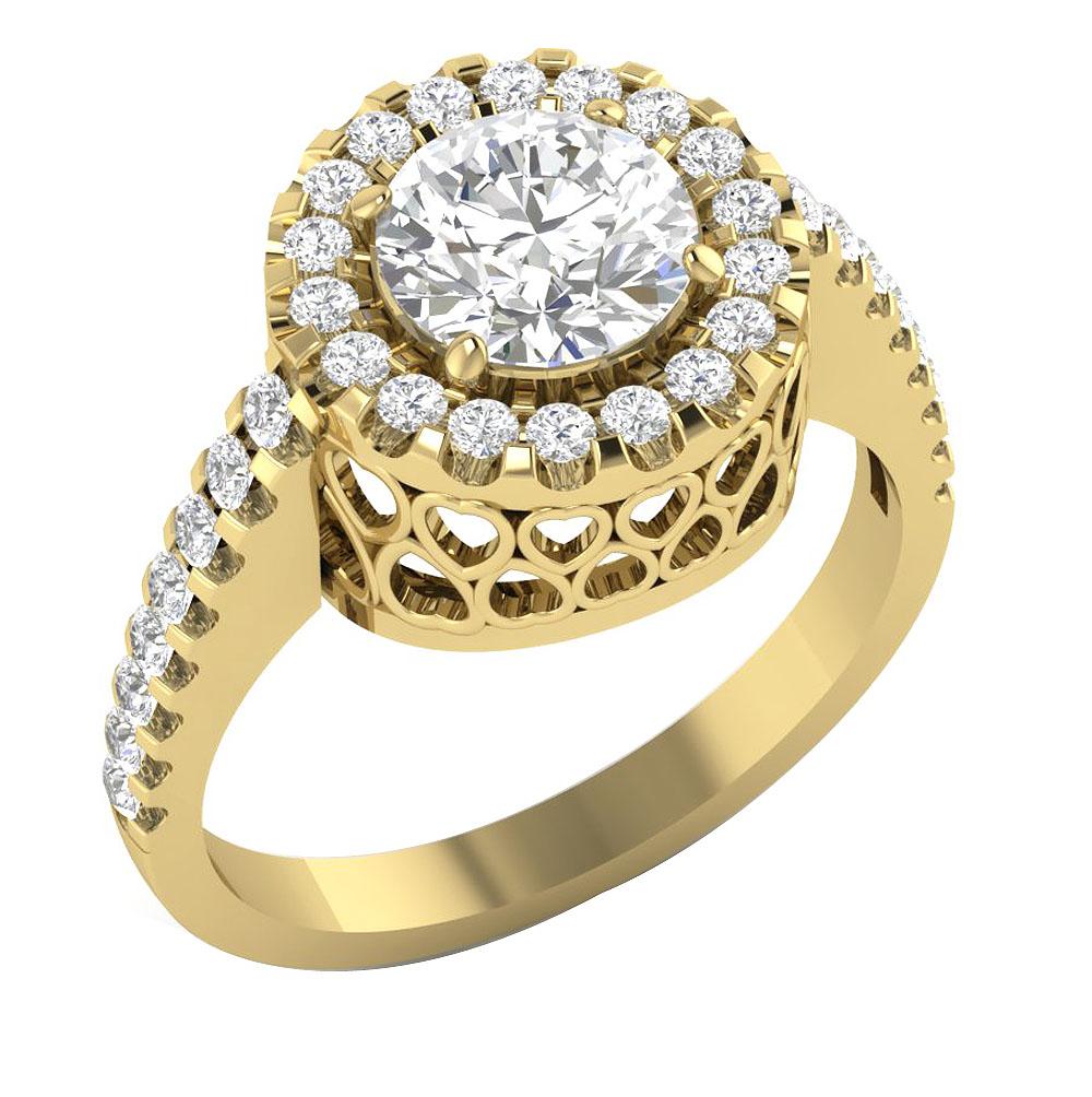Vintage Solitaire Engagement Ring Natural Diamond I1 G 1.75 Ct 14k Solid Gold Prong Set
