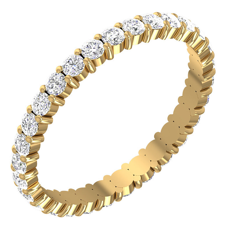 Eternity Band Engagement Ring SI1 G 1.00 Carat Natural Diamond 14K White Yellow Rose Gold