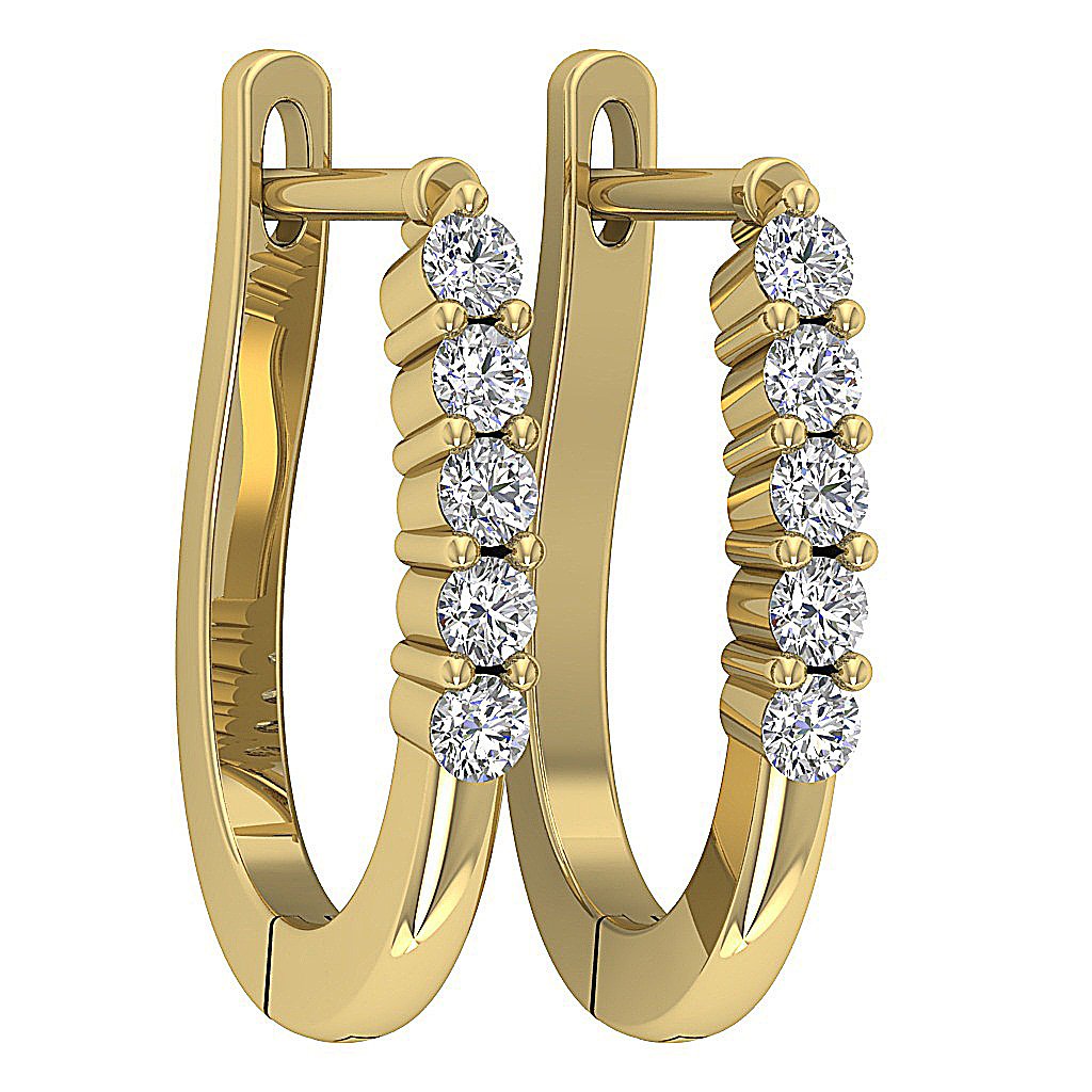 14k Yellow Gold Unique Style Anniversary Earring Set