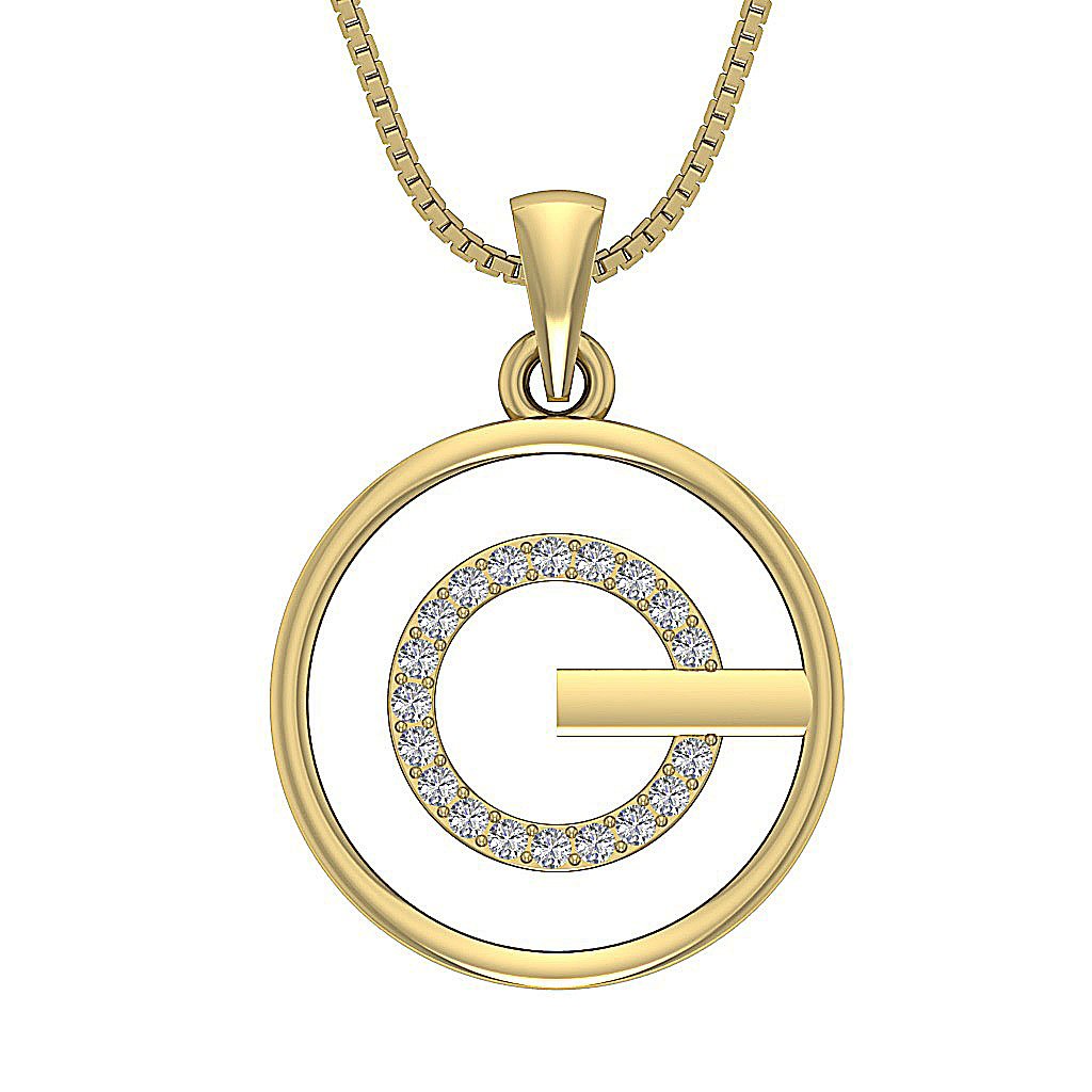 VVS1/VS1/SI1/I1 0.35 Carat Circle Shape Pendants Round Diamond 14k/18k Gold
