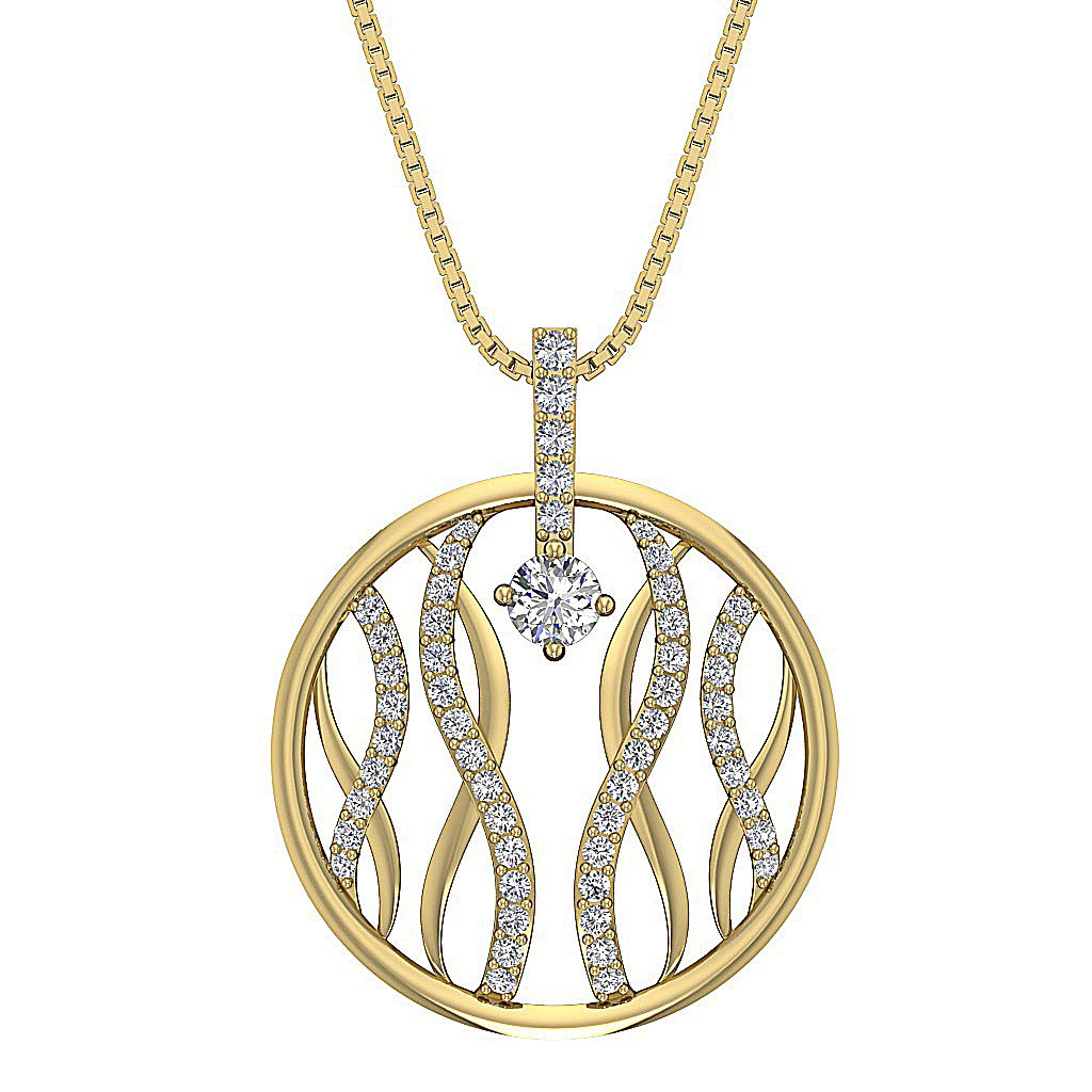 14k/18k Solid Gold Round Diamonds SI1/I1 G 1.10 Carat Unique Fashion Pendants