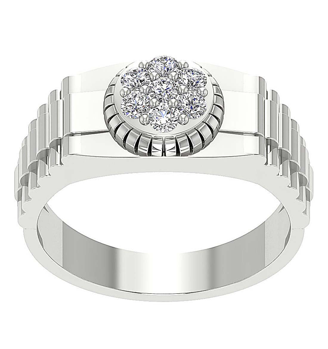 14k Solid Gold SI1/I1 G 0.50Ct Mens Anniversary Ring Natural Diamond Prong Set Width 10.00MM